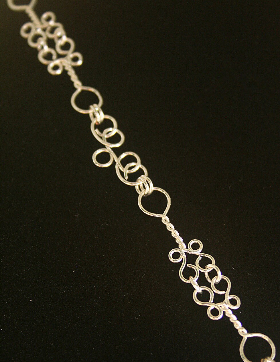 Silver Plated Wirewrapped Necklace With Beaded Floral Pendant Etsy