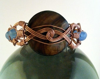 Celtic Style Wire Wrapped Copper Bracelet/Cuff Bracelet/Bangle Bracelet