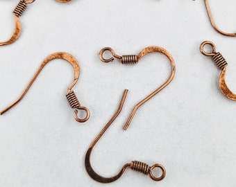 Antiqued Copper Colored French Ear Wires (100 pieces)