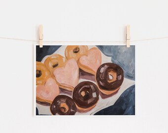 Donuts, Fine Art Print on Matte 100% Cotton Paper