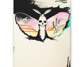 Totenkopf-Sonnenuntergang auf mattem Leinwandpapier