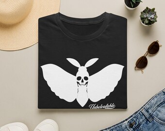 Minimalistisches T-Shirt mit Mottenmotiv | Dezente Tierzeichnungen