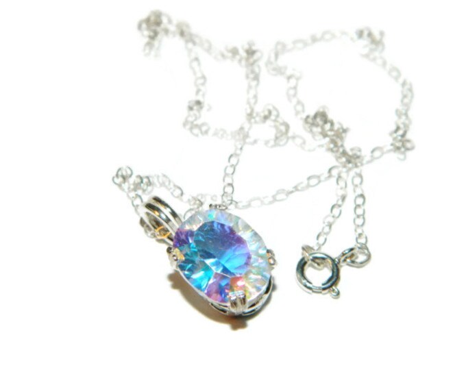 Opal Quartz Necklace Mercury Mist Sterling Silver 18 Inch Etsy
