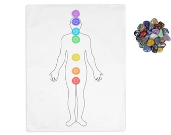 Menselijke vorm Healing op afstand Chakra Mat | Afstand Healing Mat, Chakra Healing, Crystal Healing, Cadeau voor Healer, Reiki, Chakra Chart, Witchy