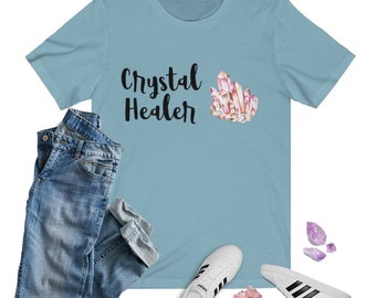 Crystal Healer T-Shirt | Gift for Her, Crystal Lover Shirt, Crystal Healer Shirt, Crystal Addict Shirt, Crystals Tee, I love Crystals Shirt