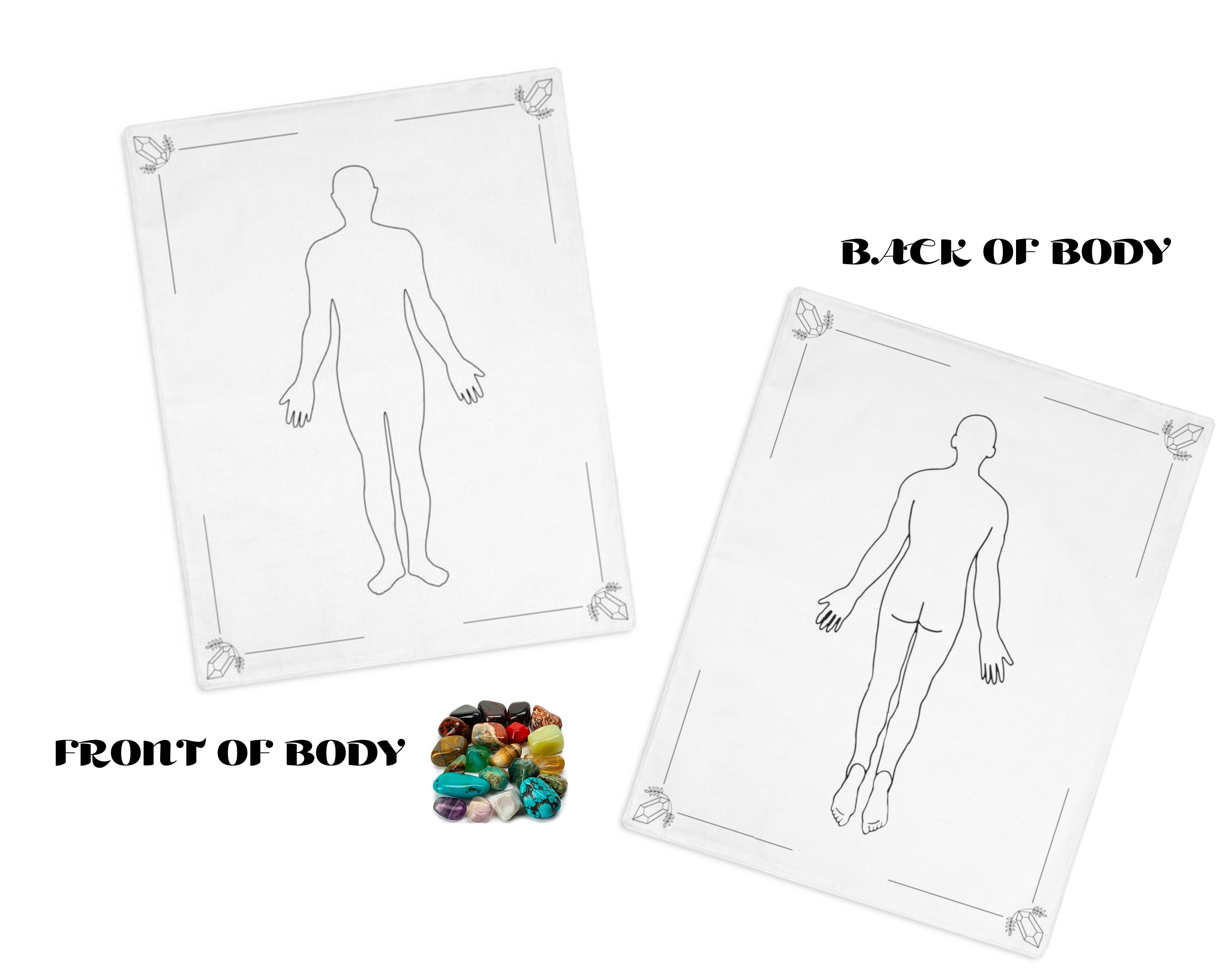 Blank Human Form Distance Healing Mat Combo Pack Front of Body Chart