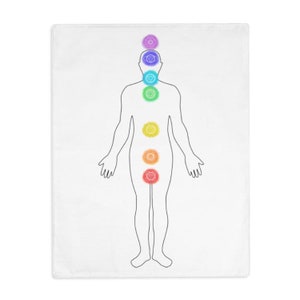 Human Form Distance Healing Chakra Mat Distance Healing Mat, Chakra Healing, Crystal Healing, Gift for Healer, Reiki, Chakra Chart, Witchy image 2