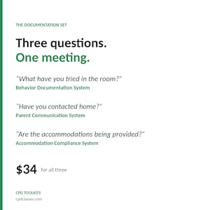 Teacher Documentation Bundle | 3 Google Sheets Trackers for Parent Contact, Behavior & IEP Accommodations | Meeting Prep Set