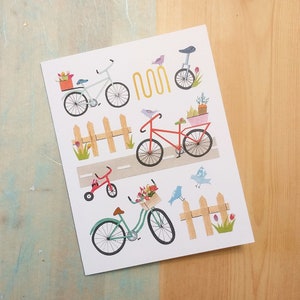 Spring Cycling - Grußkarte - Fahrradkarte - Fahrradkarte