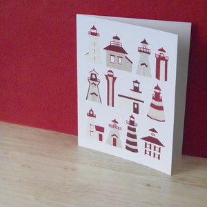 Faros - Tarjeta de felicitación - Tarjeta del faro rojo y blanco