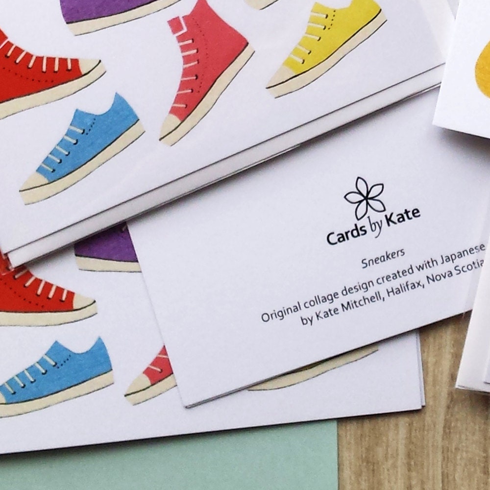 Sneakers Greeting Card Converse Sneaker Card Etsy