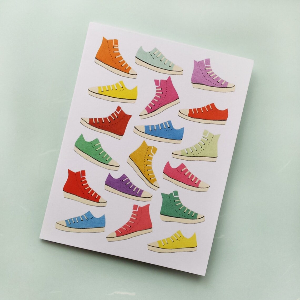 Sneakers Greeting Card Converse Sneaker Card Etsy