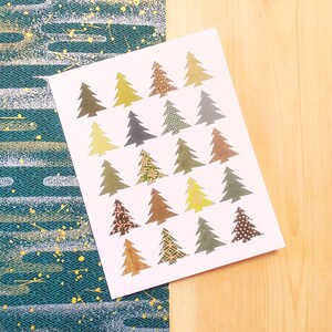 Alberi - Biglietto d'auguri - Biglietto d'albero di Natale - cartolina per pini