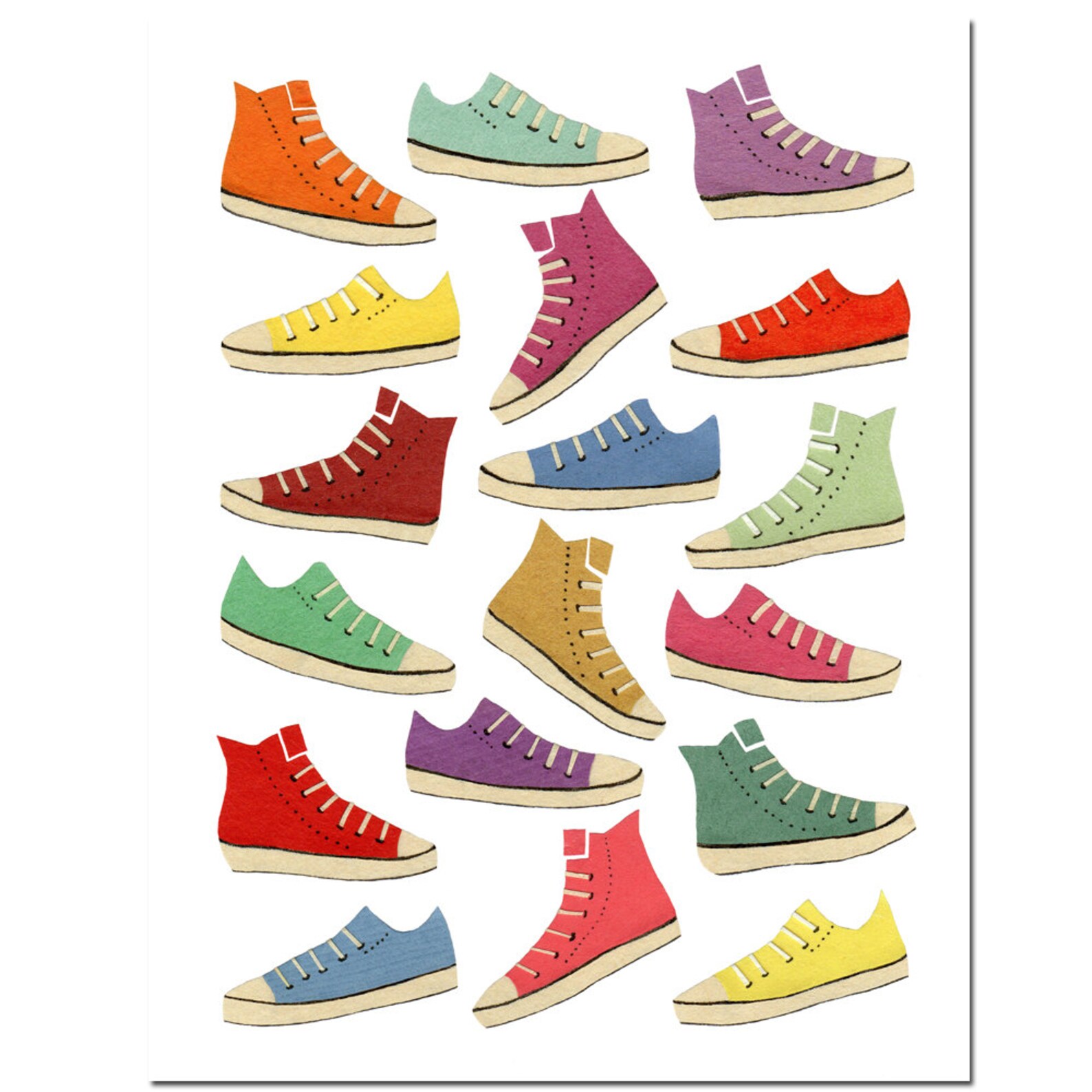 Sneakers Greeting Card Converse Sneaker Card Etsy