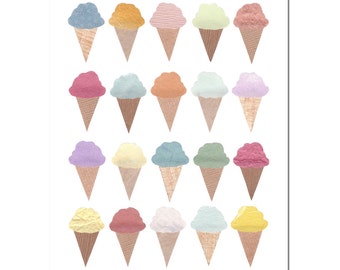 Ice Cream Cones - Greeting card - Summer ice cream card