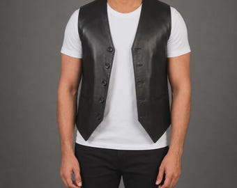 Alden Black Leather Vest
