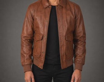 Maddox A-2 Brown Leather Bomber Jacket