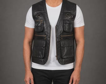 Weston Brown Leather Vest