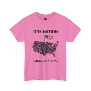 „Eine Nation unter Überwachung“-Shirt, Vintage-T-Shirt mit USA-Karte: Protest-Shirt gegen Überwachung, gegen Überwachungskameras, gegen automatische Kennzeichenerkennung und Datenschutz Bild 6