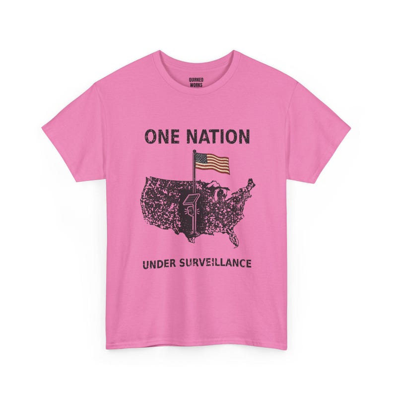 „Eine Nation unter Überwachung“-Shirt, Vintage-T-Shirt mit USA-Karte: Protest-Shirt gegen Überwachung, gegen Überwachungskameras, gegen automatische Kennzeichenerkennung und Datenschutz Bild 6