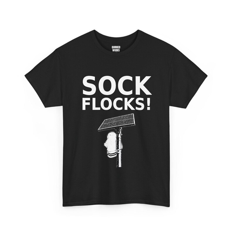 Sock Flocks! Camera Graphic Shirt, Funny Anti Surveillance Protest Tee: Anti Flock Camera, ALPR License Plate Reader, Privacy image 1