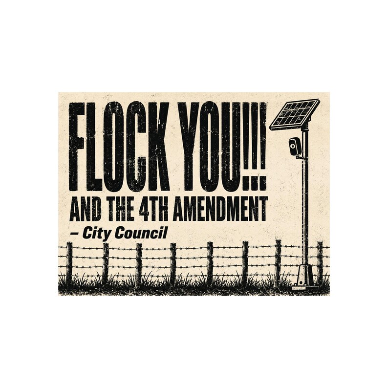 ビンテージ抗議サイン印刷可能バンドル、15種類のアンチ・フロック・カメラデザイン：FLOCK YOUとポライトバージョン、ALPR、アンチ監視デジタルダウンロード 画像 9