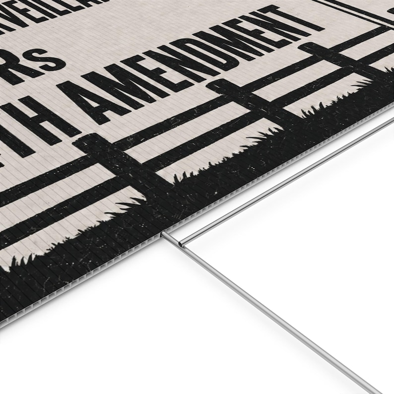 No Mass Surveillance Yard Sign 24x18 | Anti ALPR Camera Vintage Ranch Print | 4th Amendment Lawn Sign w Stake image 4