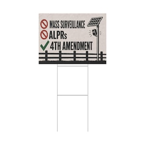 No Mass Surveillance Yard Sign 24x18 | Anti ALPR Camera Vintage Ranch Print | 4th Amendment Lawn Sign w Stake image 3