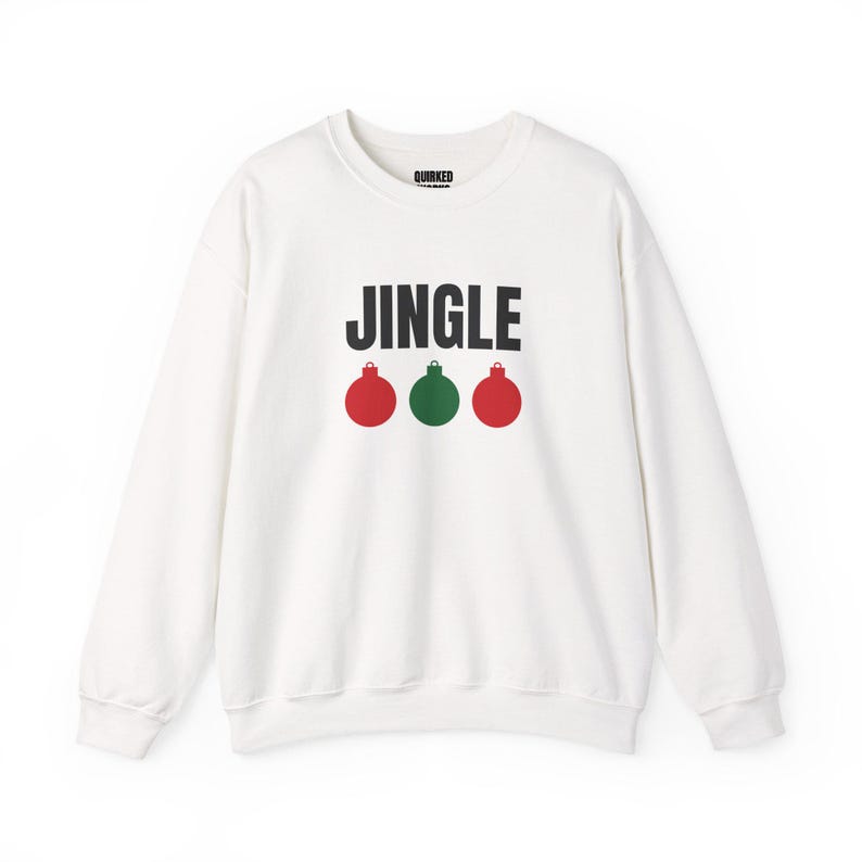 Jingle Ornaments Sweatshirt, Christmas Crewneck, Holiday Gift for Her or Him, Xmas Party Outfit, Family Christmas Matching image 1