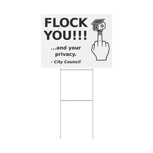 Panneau humoristique anti-surveillance pour jardin, 61 x 46 cm : Protégez-vous et votre vie privée ! Panneau anti-caméras et lecteur de plaques d'immatriculation ALPR avec piquet. image 3