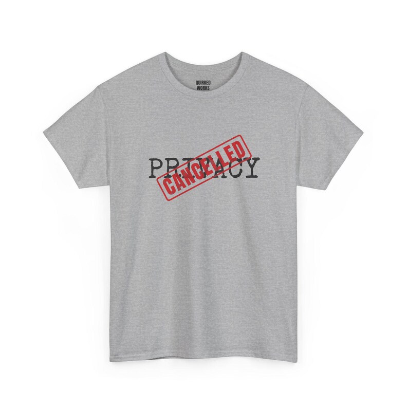 Camiseta "Privacidad Cancelada", Camiseta de Protesta con Sello Rojo: Antivigilancia, Cuarta Enmienda, Libertades Civiles, Camiseta con Mensaje Político Divertido imagen 6