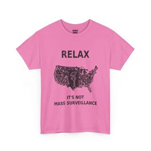Entspann dich, es ist keine Massenüberwachung – T-Shirt mit witzigem, sarkastischem Protestmotiv: Vintage-USA-Karte, Anti-Flockkamera, ALPR-Datenschutz-Shirt Bild 6