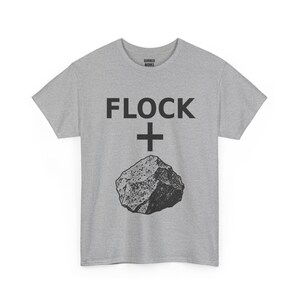 Flock + Rock Black and White Graphic Shirt, Funny Anti Surveillance Protest Tee: Anti Flock Camera, ALPR License Plate Reader, Privacy image 6