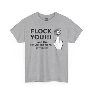 Funny Anti Surveillance Shirt | FLOCK YOU and the 4th Amendment | Anti Flock Camera ALPR Privacy Protest Tee, Unisex Soft image 5
