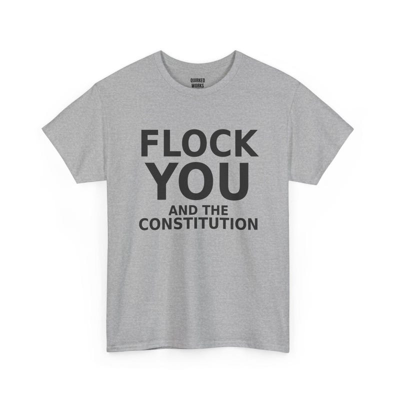 FLOCK YOU und die Verfassung Shirt, Lustiges Anti-Überwachungs-Protest-T-Shirt: Anti-Flock-Kamera, ALPR-Kennzeichenleser, Datenschutz Bild 6