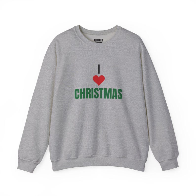 I Love Christmas Sweatshirt, Christmas Crewneck, Holiday Gift for Her or Him, Xmas Party Outfit, Family Christmas Matching image 7