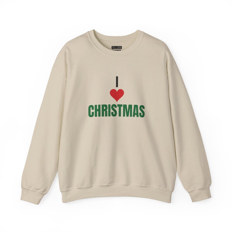 I Love Christmas Sweatshirt, Christmas Crewneck, Holiday Gift for Her or Him, Xmas Party Outfit, Family Christmas Matching image 5