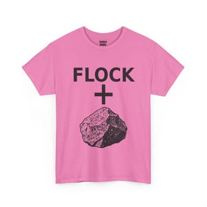Flock + Rock Black and White Graphic Shirt, Funny Anti Surveillance Protest Tee: Anti Flock Camera, ALPR License Plate Reader, Privacy image 7