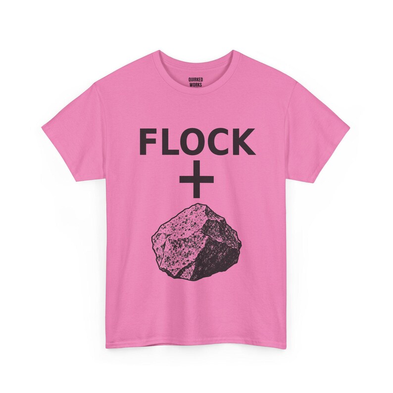 Flock + Rock Black and White Graphic Shirt, Funny Anti Surveillance Protest Tee: Anti Flock Camera, ALPR License Plate Reader, Privacy image 7