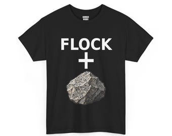 Flock + Rock Graphic Shirt, Funny Anti Surveillance Protest Tee: Anti Flock Camera, ALPR License Plate Reader, Privacy