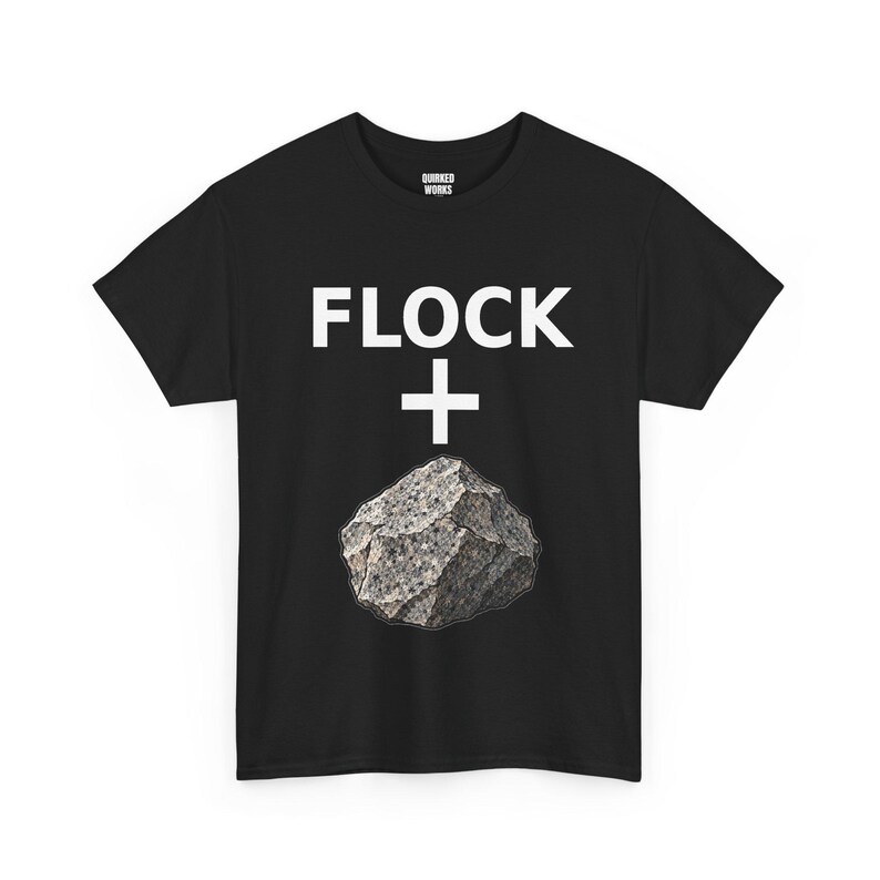 Flock + Rock Grafik-Shirt, lustiges Protest-T-Shirt gegen Überwachung: Anti-Flock-Kameras, ALPR-Kennzeichenleser, Datenschutz Bild 1
