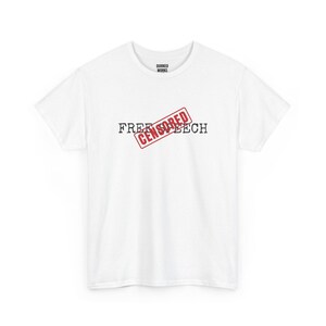 Free Speech Censored Shirt, Red Stamp Protest Tee: First Amendment, Anti Censorship, Civil Liberties, Funny Political Shirt image 2