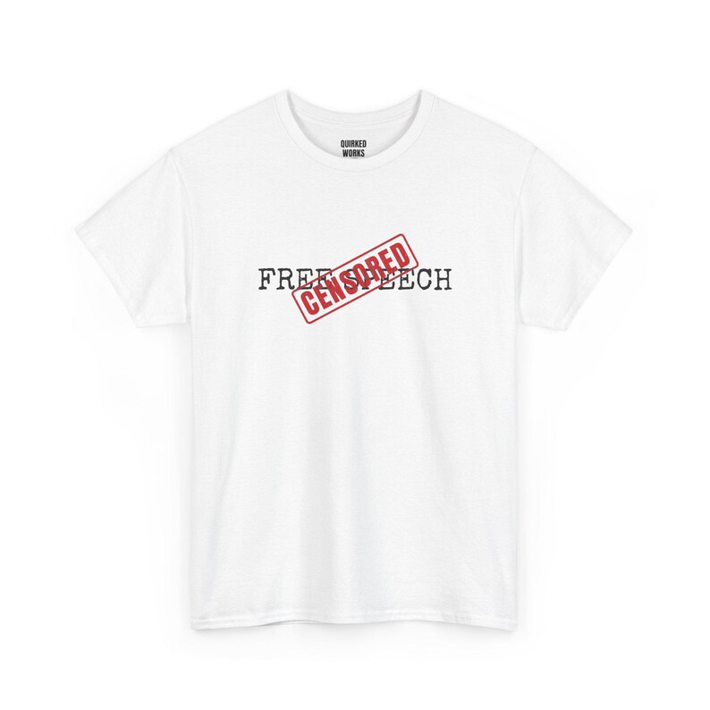 Free Speech Censored Shirt, Red Stamp Protest Tee: First Amendment, Anti Censorship, Civil Liberties, Funny Political Shirt image 2