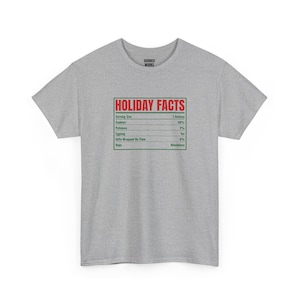 Maglietta con etichetta nutrizionale e informazioni sulle vacanze, maglietta natalizia divertente, regalo di Natale per lei o per lui, abbigliamento per feste di Natale, abbigliamento natalizio coordinato per tutta la famiglia immagine 6