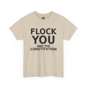 FLOCK YOU und die Verfassung Shirt, Lustiges Anti-Überwachungs-Protest-T-Shirt: Anti-Flock-Kamera, ALPR-Kennzeichenleser, Datenschutz Bild 5