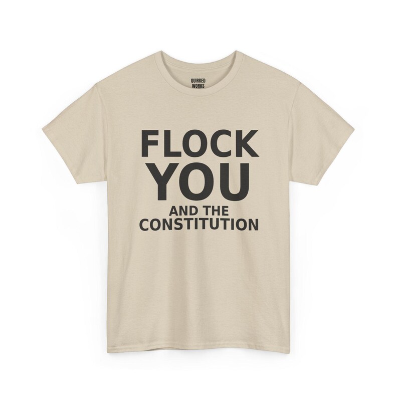 FLOCK YOU und die Verfassung Shirt, Lustiges Anti-Überwachungs-Protest-T-Shirt: Anti-Flock-Kamera, ALPR-Kennzeichenleser, Datenschutz Bild 5