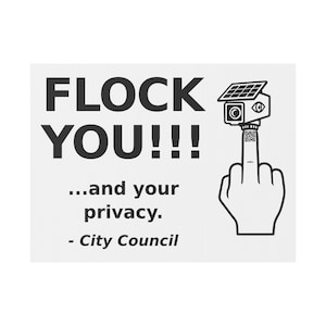Panneau humoristique anti-surveillance pour jardin, 61 x 46 cm : Protégez-vous et votre vie privée ! Panneau anti-caméras et lecteur de plaques d'immatriculation ALPR avec piquet. image 1