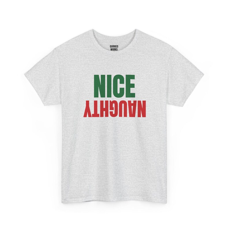 Leuk, ondeugend, ondersteboven shirt, grappig kerstshirt, kerstcadeau voor hem of haar, outfit voor een kerstfeest, bijpassende kerstoutfit voor het hele gezin afbeelding 4