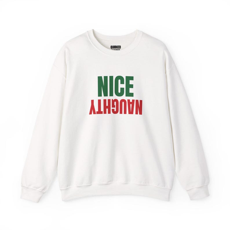 Leuke, ondeugende, ondersteboven trui, kersttrui, kerstcadeau voor hem of haar, kerstfeestoutfit, bijpassende kerstoutfit voor het hele gezin afbeelding 1