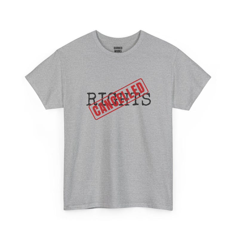 Camiseta "Derechos Cancelados", Camiseta de Protesta con Sello Rojo: Declaración de Derechos, Constitución, Libertades Civiles, Camiseta con Mensaje Político Divertido imagen 6
